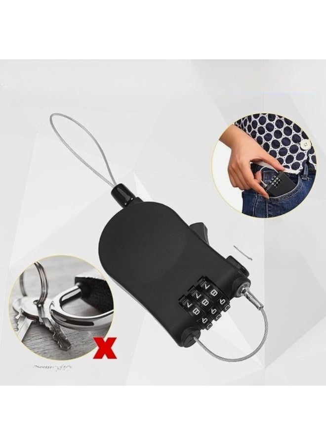 قفل كابل أمان فولاذي بطول 125 سم مع رمز سري قابل للتعديل لقفل حقائب وخزائن الدراجات النارية - Image 2